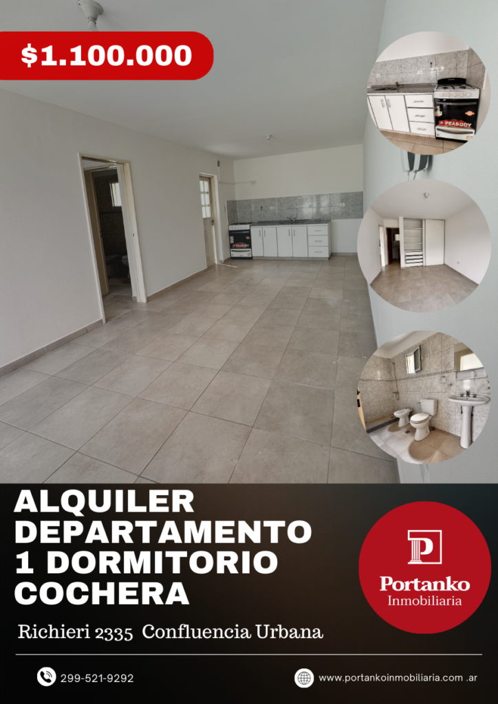 ALQUILER DE DOS DEPARTAMENTOS DE UN DORMITORIO CON COCHERA